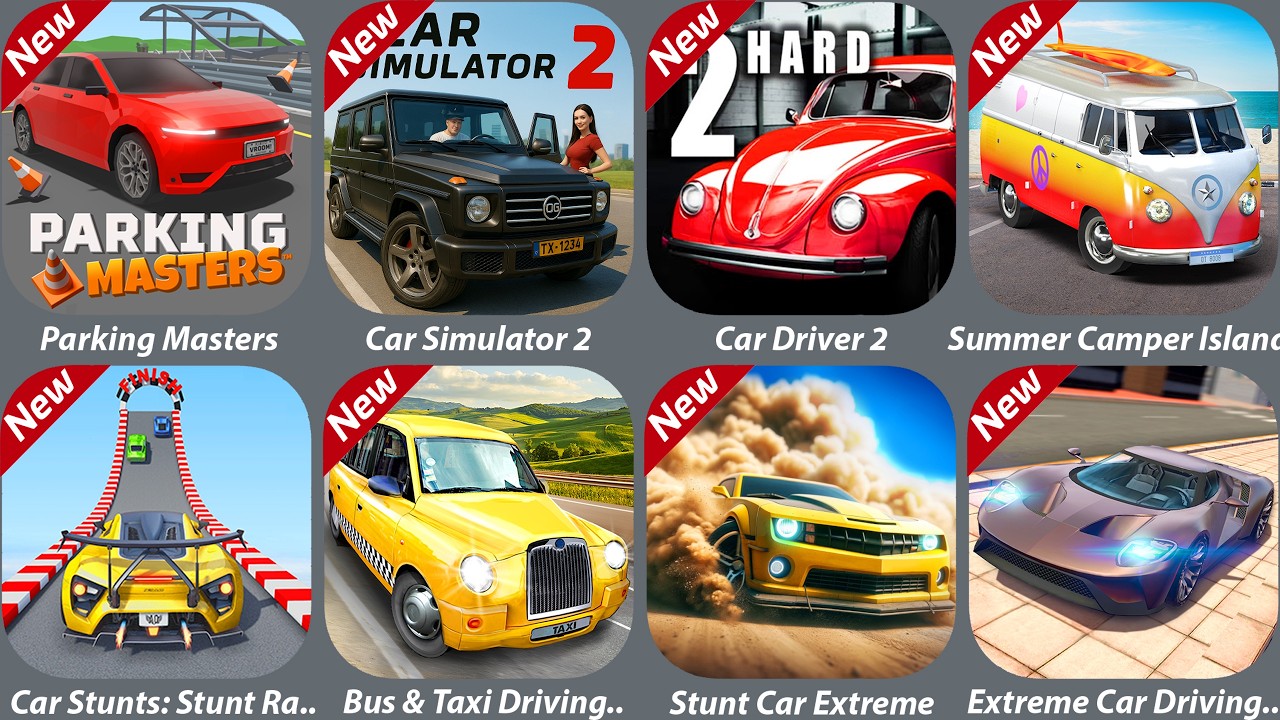 Parking Masters,Car Driver 2,Car Simulator 2,Car Stunts: Stunt Racing,Extreme Car Driving Simulator