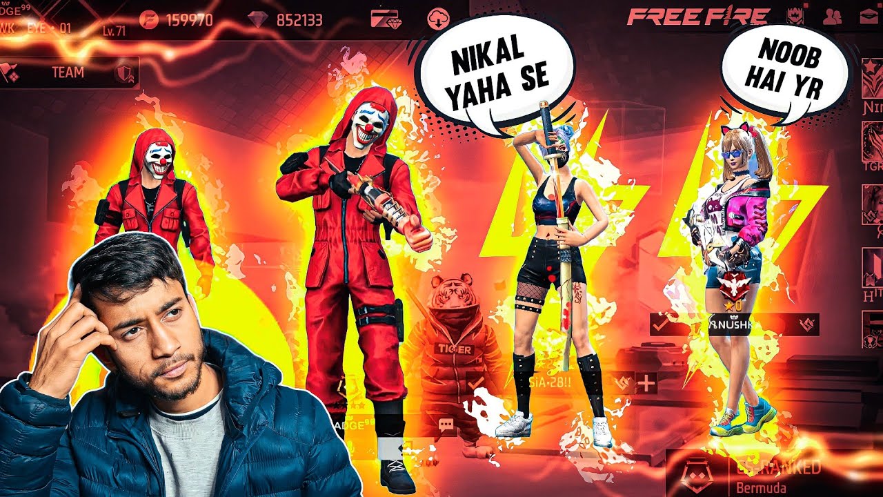 Pro Girl Showed Me Attitude😡आजा 1 vs 4 में🔥 - Garena Free Fire