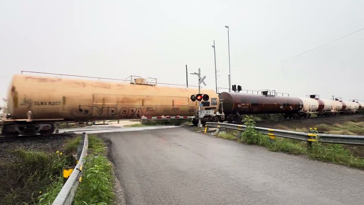 Union Pacific manifest train led by 7326 and 7136 going thru Refugio, TX.