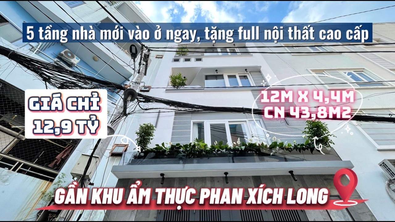 Nhà Ngang 5,5m Ngay Phan Xích Long – 5 Tầng Full Nội Thất – Giá Chỉ 12,9 Tỷ