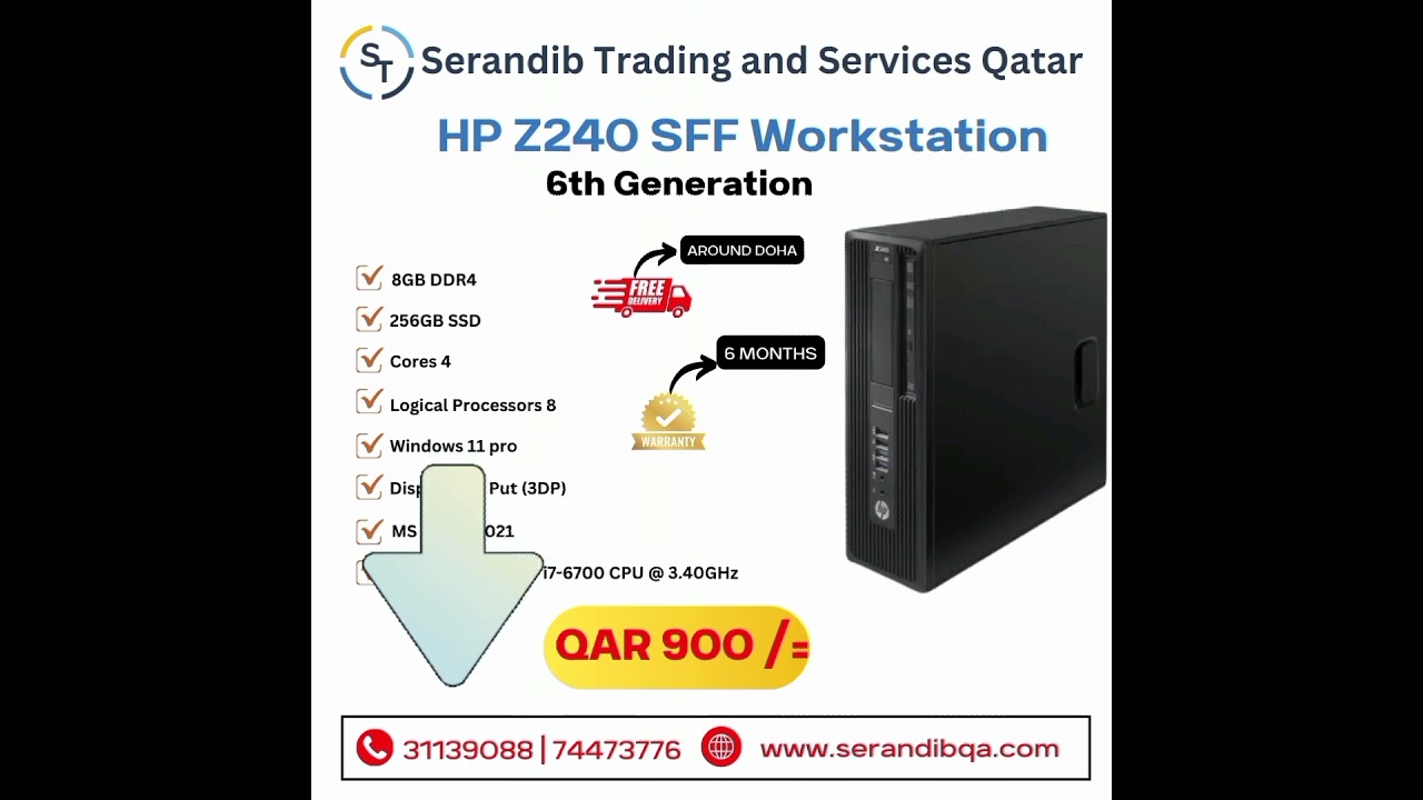 🚀  HP Z240 SFF Workstation:✅Intel Core i7-6700 CPU  #doha #officesetup #freedelivery #computer