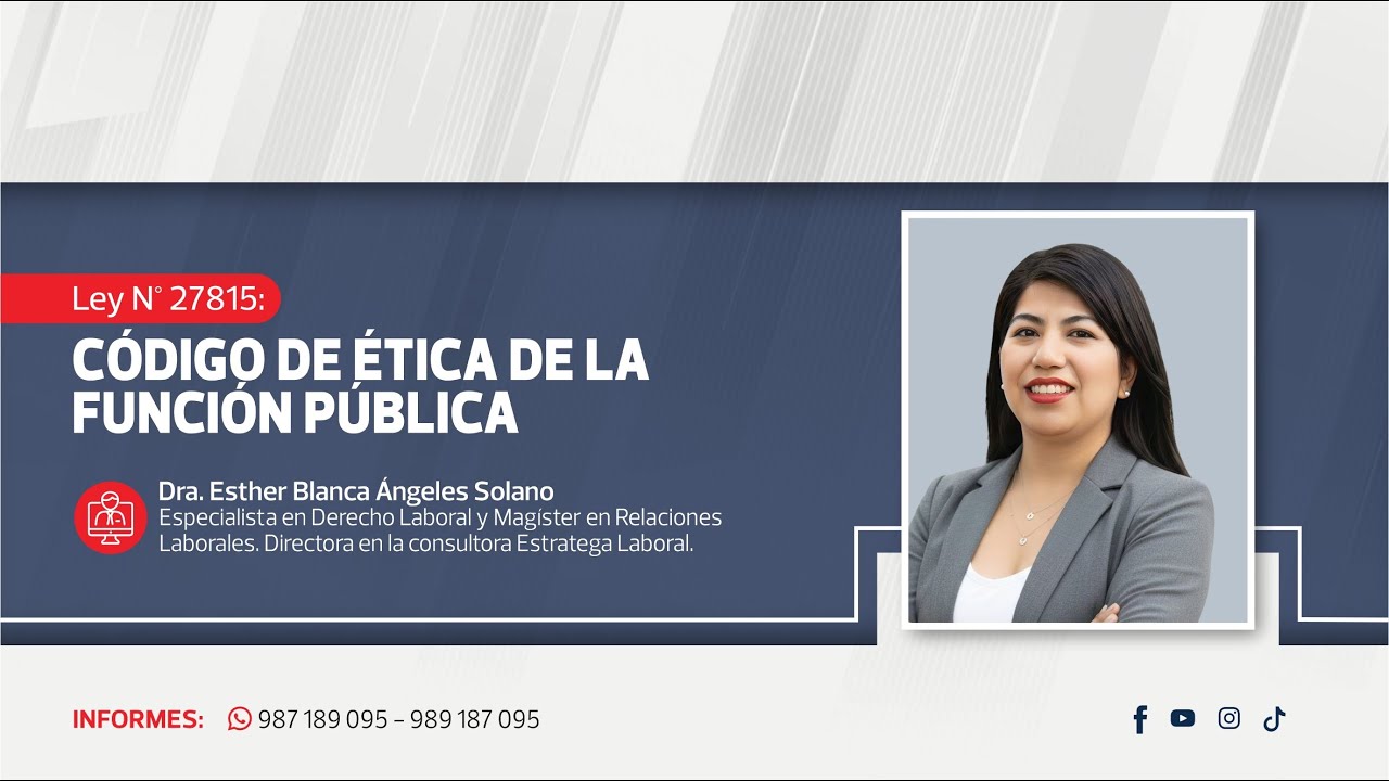 Código de Ética de la Función Pública | Esther Blanca Ángeles Solano