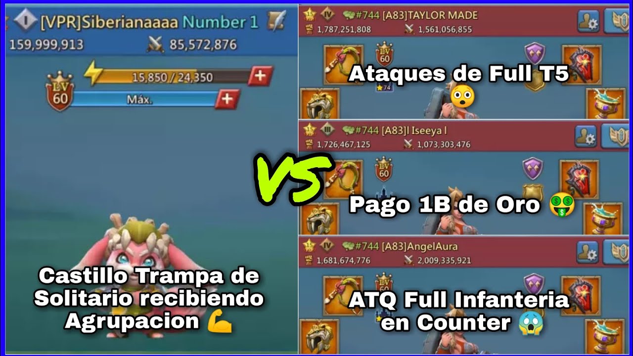 Lords Mobile – Castillo Trampa de Solitario recibiendo agrupación, ataques de Full T5 y multiataques