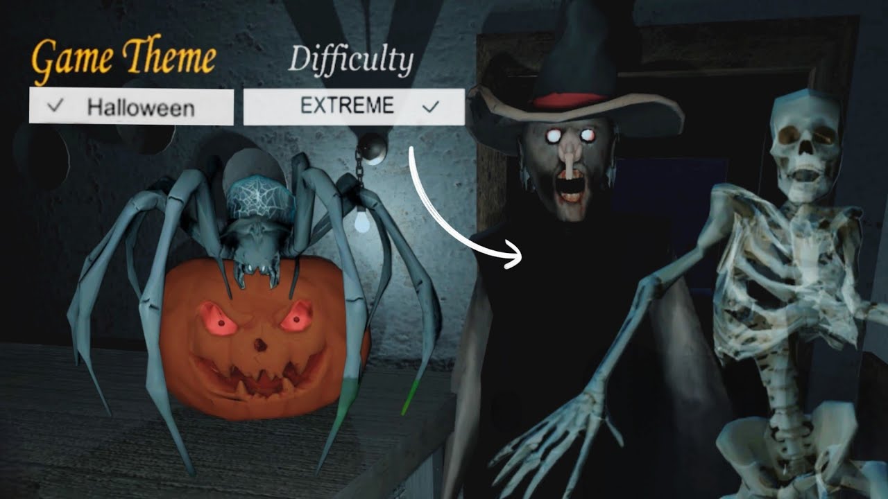 Granny PC Halloween Update Extreme Mode with Skeleton in New Update