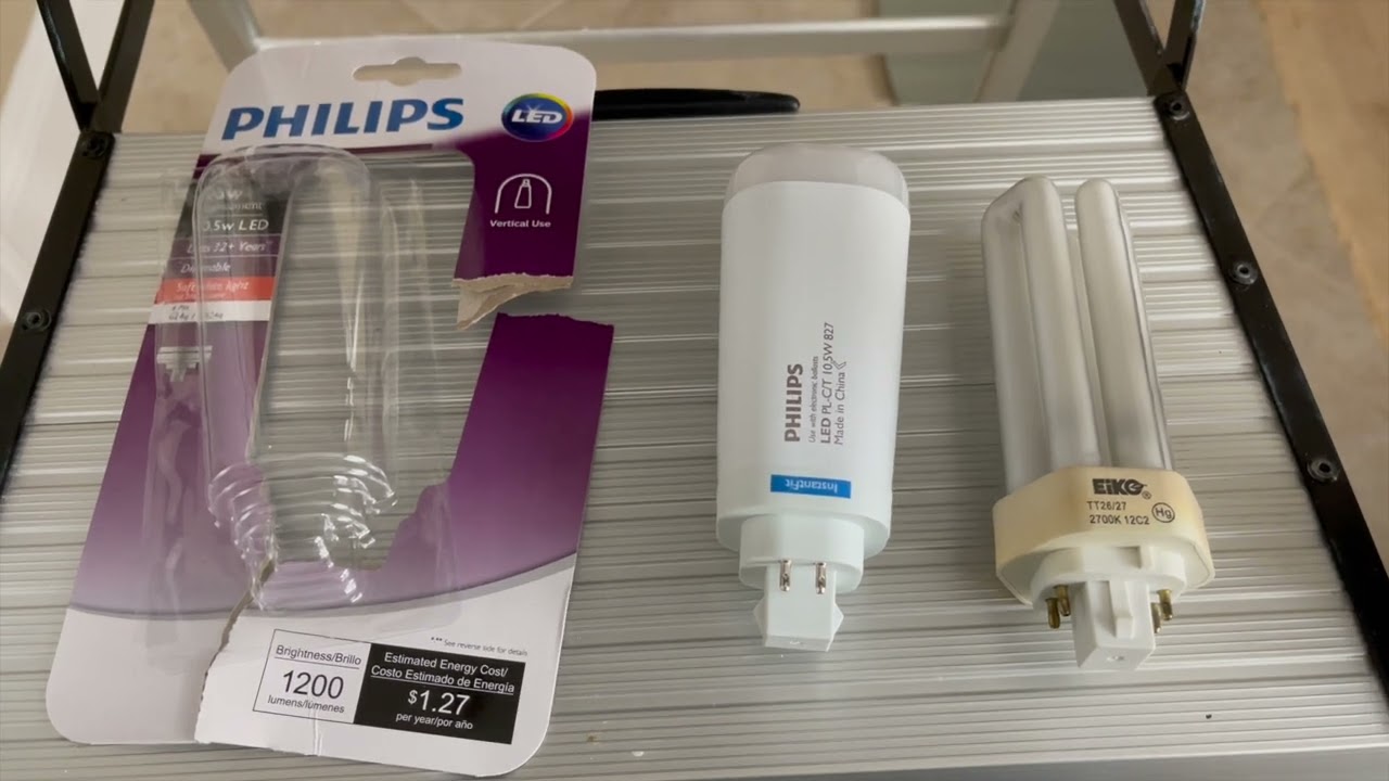 Replace CFL bulb 4 pin with LED bulb TT26 TT27