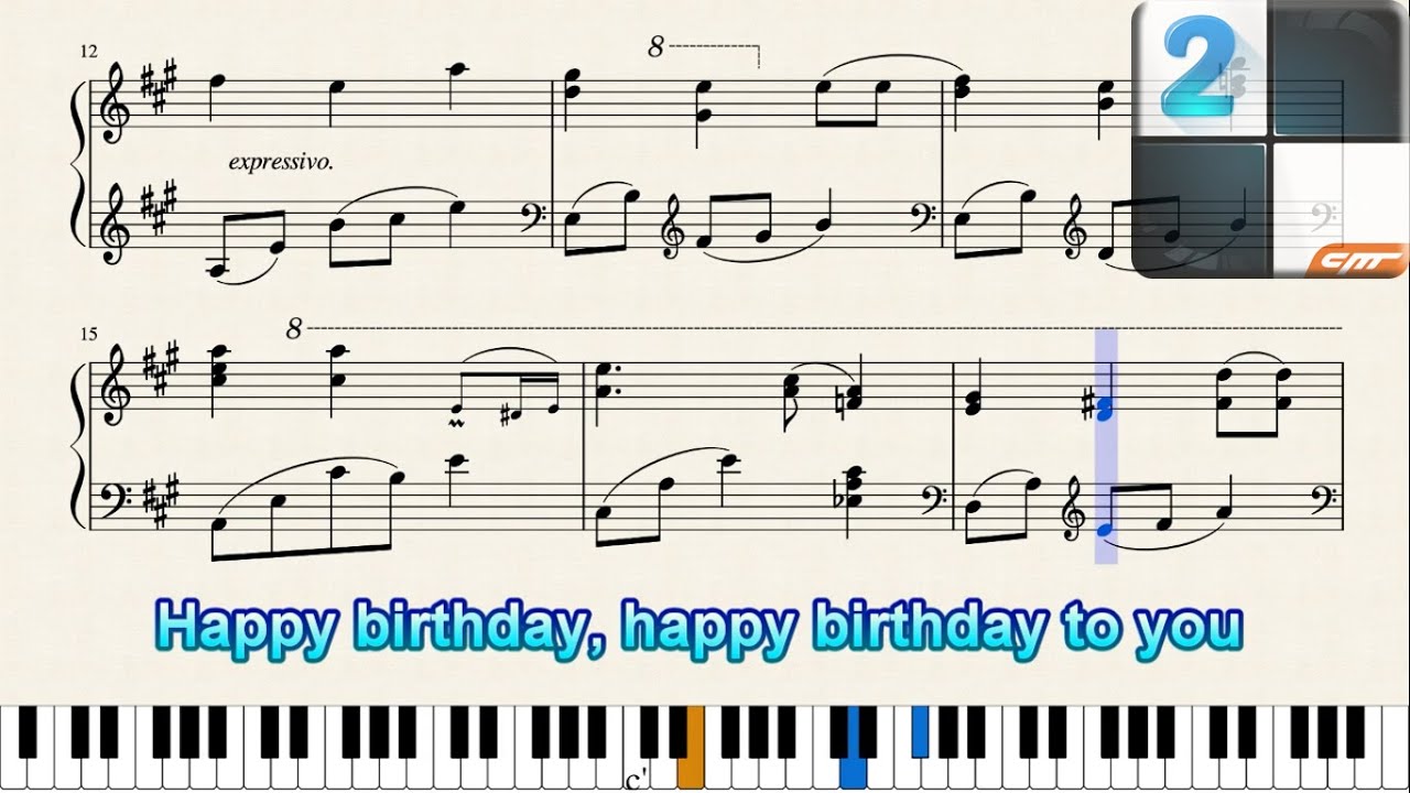 Happy Birthday To You - Piano Sheet Music
