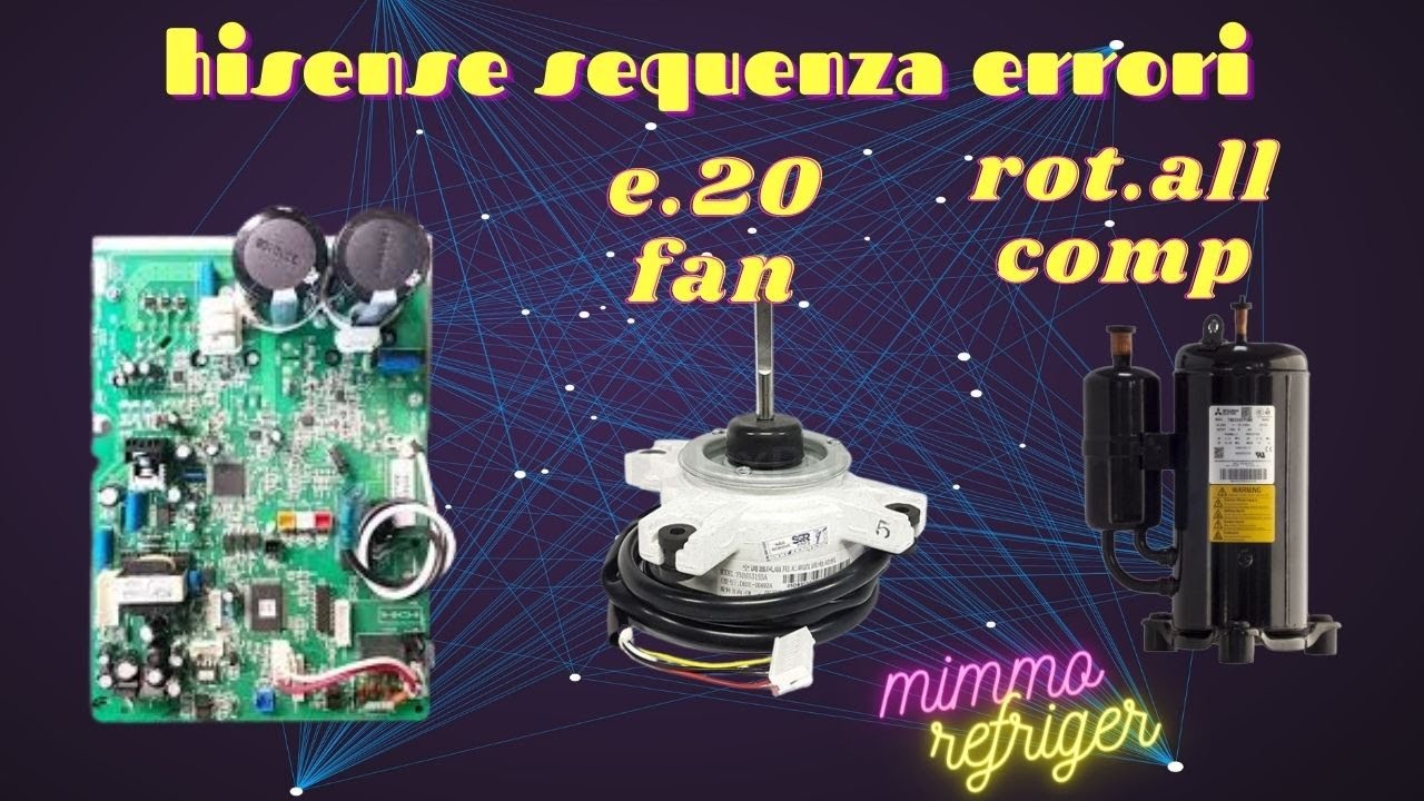 hisense sequenza di errori, e20 fan, avvio al compressore.