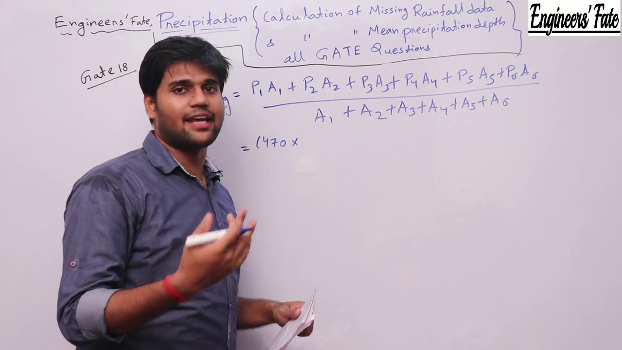 Precipitation -All GATE Problems-Calculation Of Missing Rainfall Data & Mean Precipitation-Hydrology