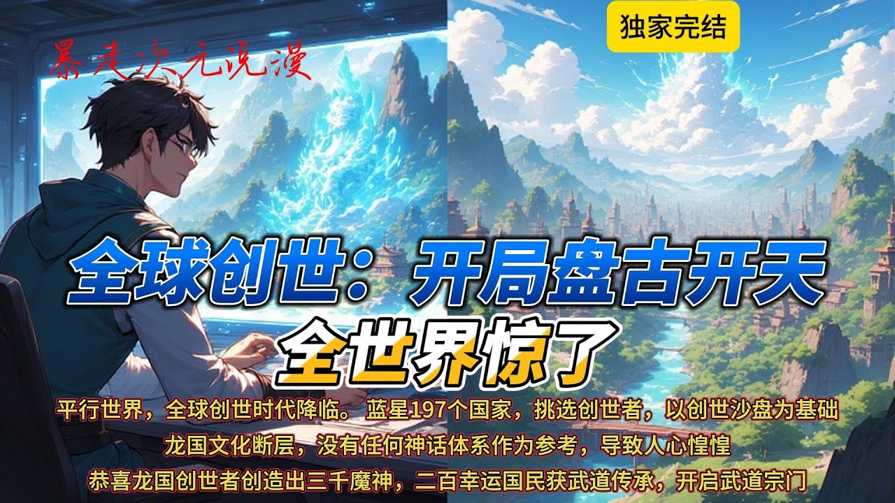 🔥《全球创世：开局盘古开天，全世界惊了》完結 | 龙国文化断层，没有任何神话体系作为参考，导致人心惶惶。 江玄一朝穿越，承担起龙国创世者的重任。 