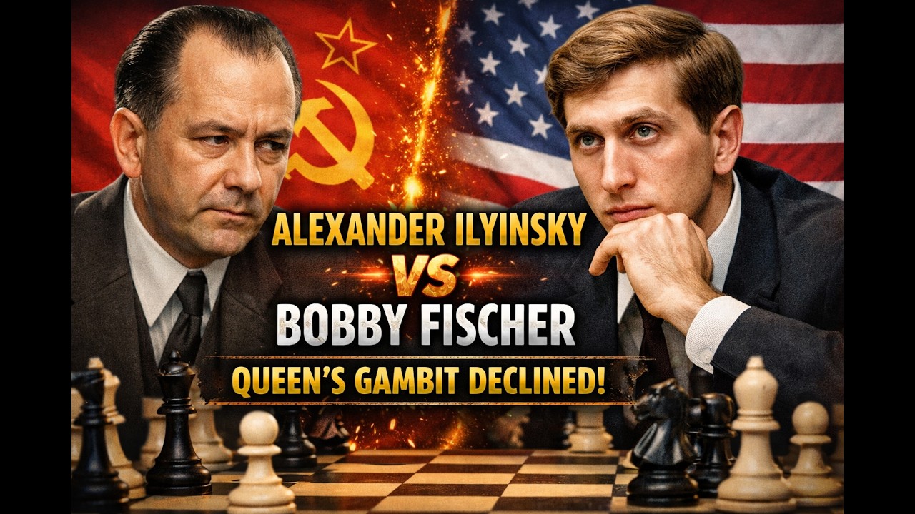 Alexander Ilyin-Zhenevsky vs Bobby Fischer | Queen's Gambit Declined | Classic Chess