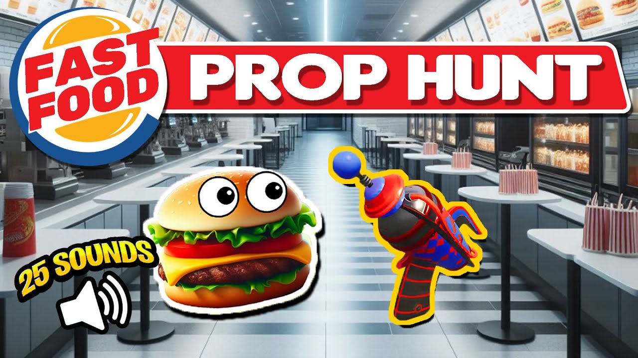 FORTNITE FAST FOOD PROP HUNT🍔 🔈Custom Meme Sounds 👁️Secret places - MAP CODE: 6797-3932-2748