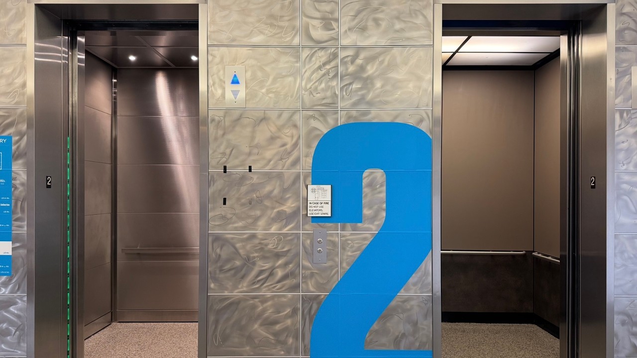 Dover Impulse & SmartRise Traction Elevators at Evans Library Annex, TAMU in College Station, TX.