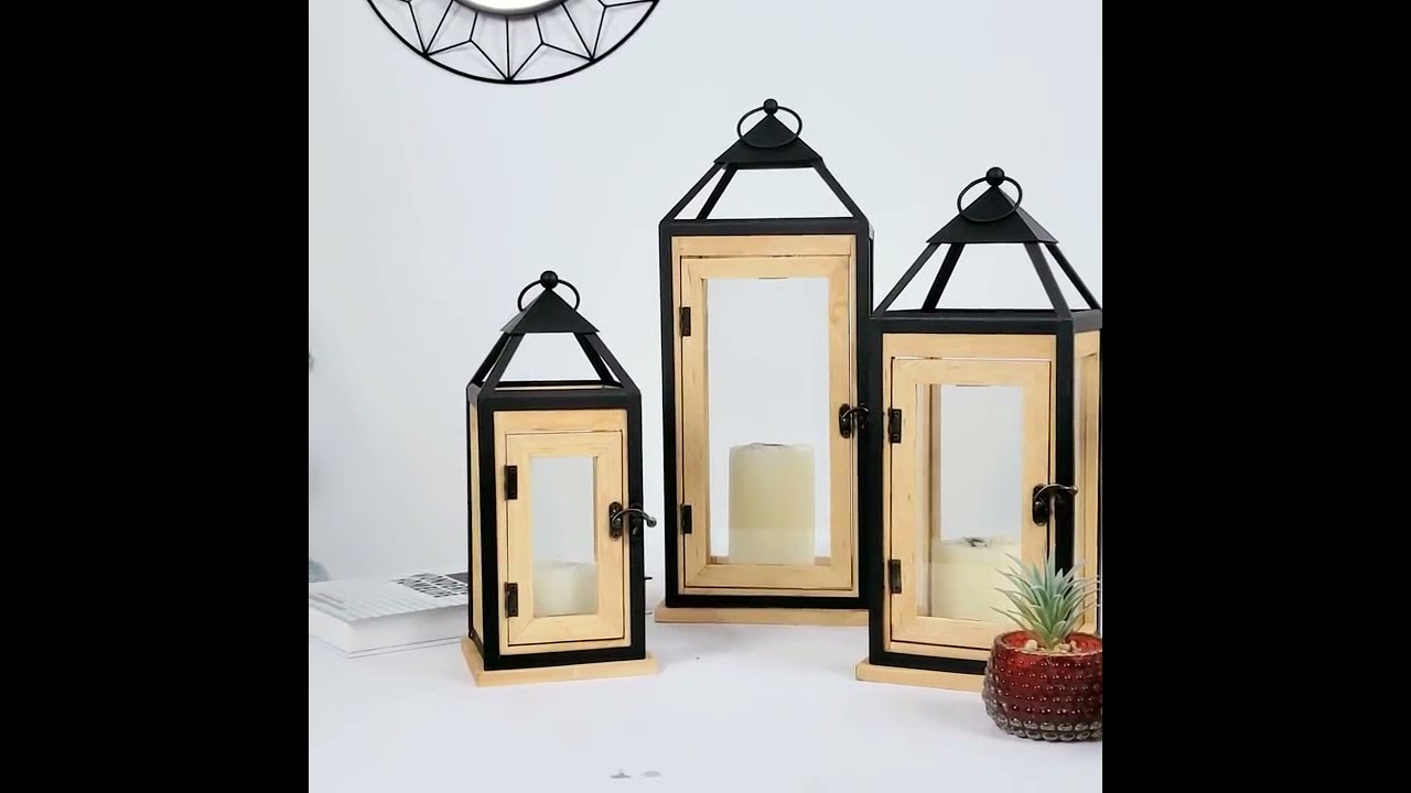 Wooden Decorative Candle Lantern For Home Decor
