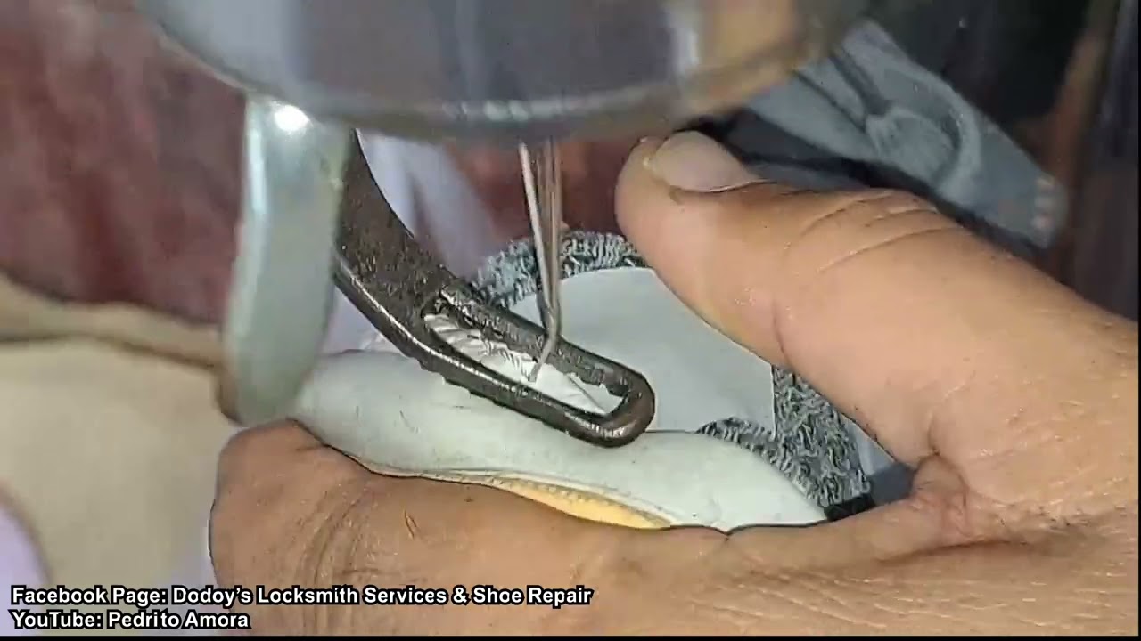 Shoe Repair Demonstration - Sewing Shoes using Machine | Pagtatahi ng Sapatos Gamit Machine