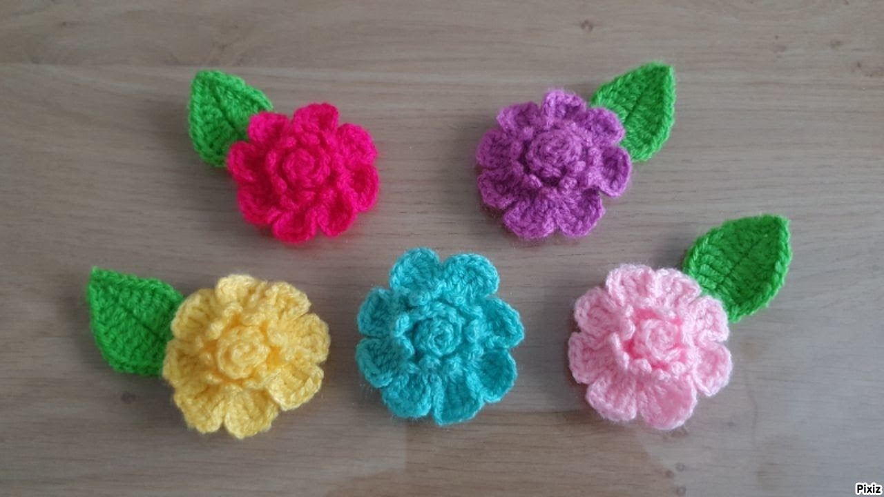 Tığ işi gül çiçek yapımı crochet/Örgü modelleri