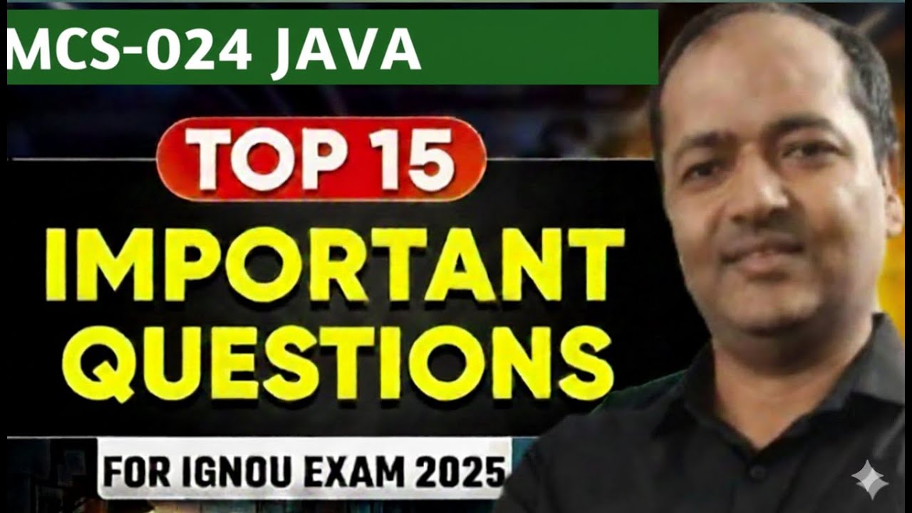 MCS-024 Important Questions Question Paper Java #mcs024 #ignoubca #ignou