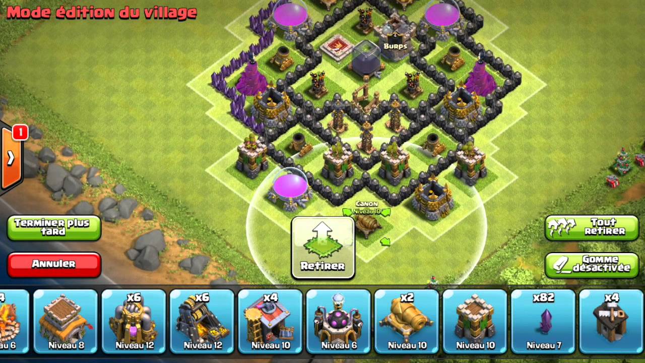 ( MEILLEUR ) HDV 8 FARM AVEC PROPULSEUR D'AIR / TH8 Farming Base With Air Sweeper