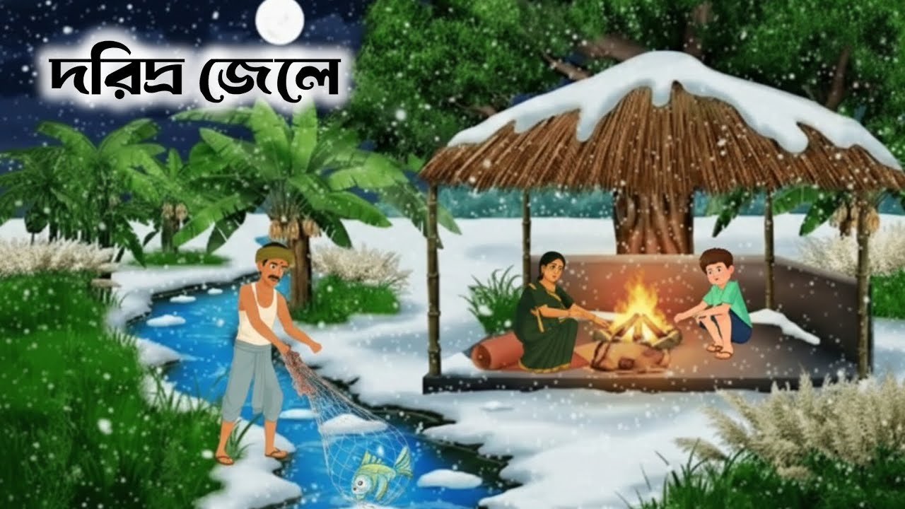 বরফের ঠান্ডায় দরিদ্র জেলের ভাগ্য | Bangla Story | Bangla kahini | Moral stories | Cartoon story