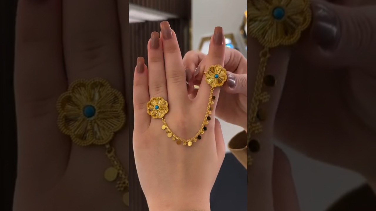 Luxury Floral Chain Ring Design | Double Finger Gold Ring Trend 2026