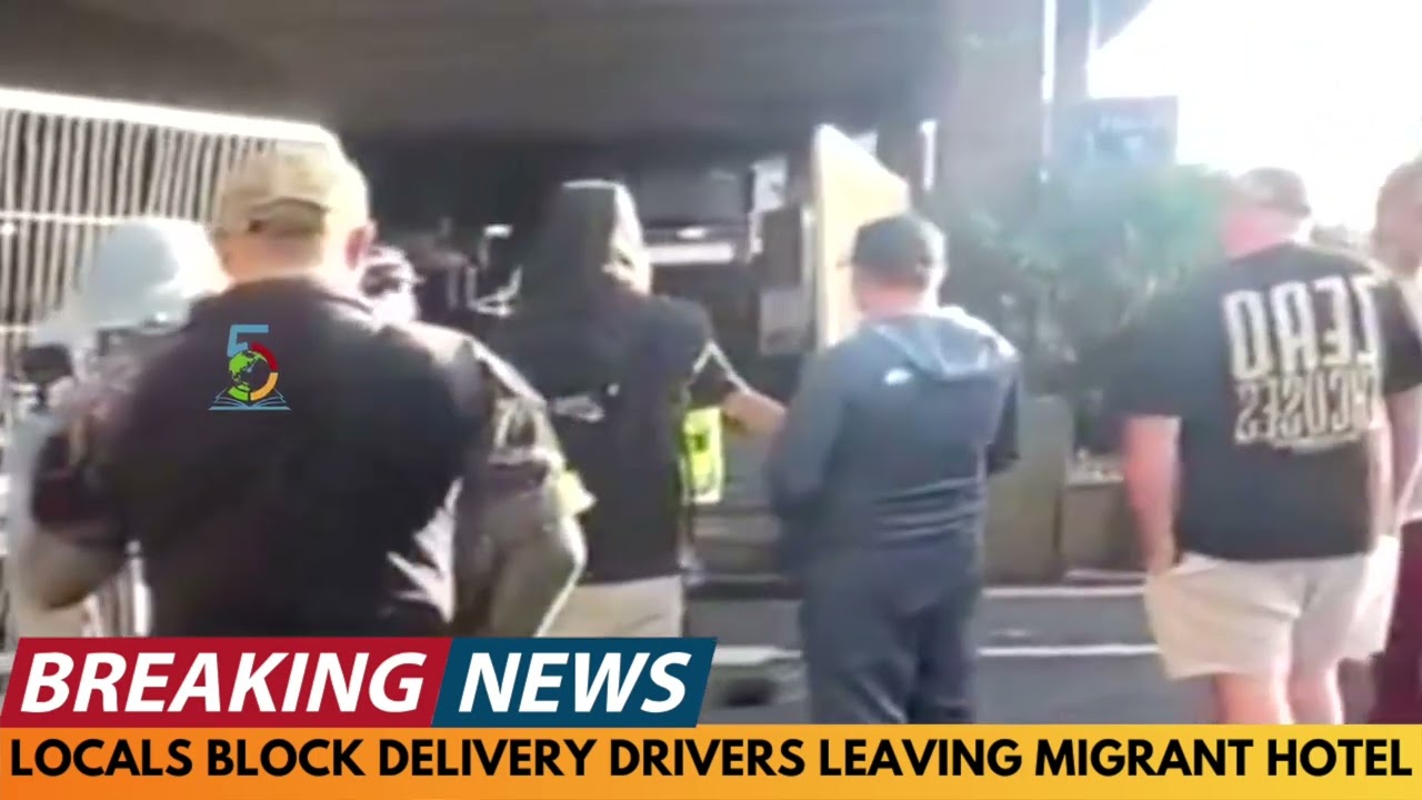 BREAKING NEWS: LOCALS BLOCK DELIVERY DRIVERS AT MIGRANT HOTEL IN CANARY WHARF
