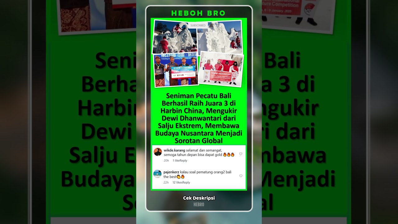 Ukiran Salju Bali Tembus Podium Dunia di China