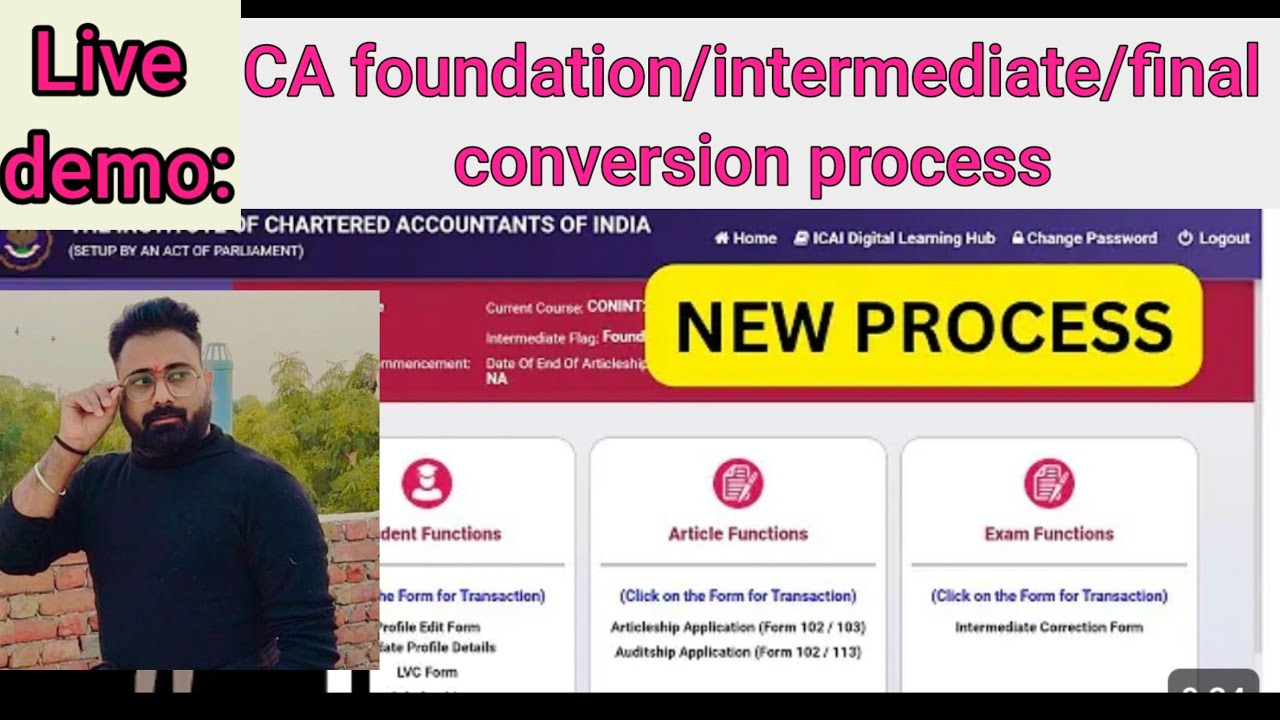 Live:conversion process old to new scheme #icai #ca #ca foundation/intermediate/final conversion