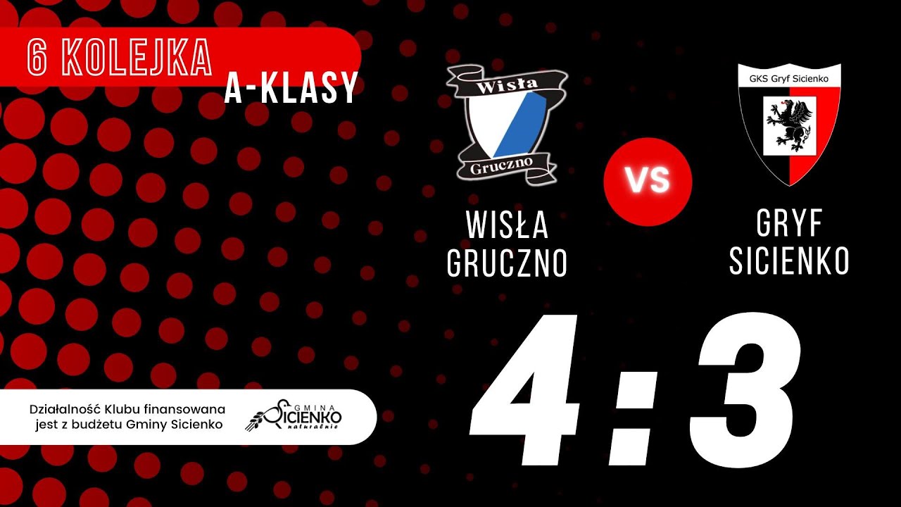 Skrót meczu Wisła Gruczno - Gryf Sicienko 4:3
