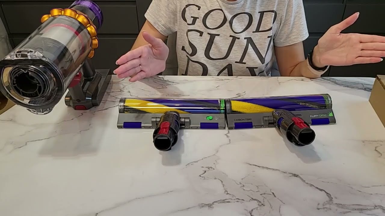 Dyson V15, сравнение турбощёток Fluffy Optic и Laser Slim Fluffy