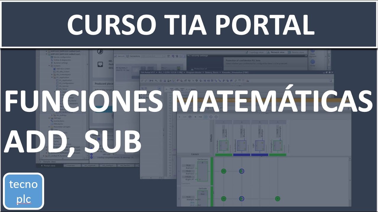 Funciones matemáticas SUMA y RESTA TIA Portal funcionamiento y cómo utilizarlas