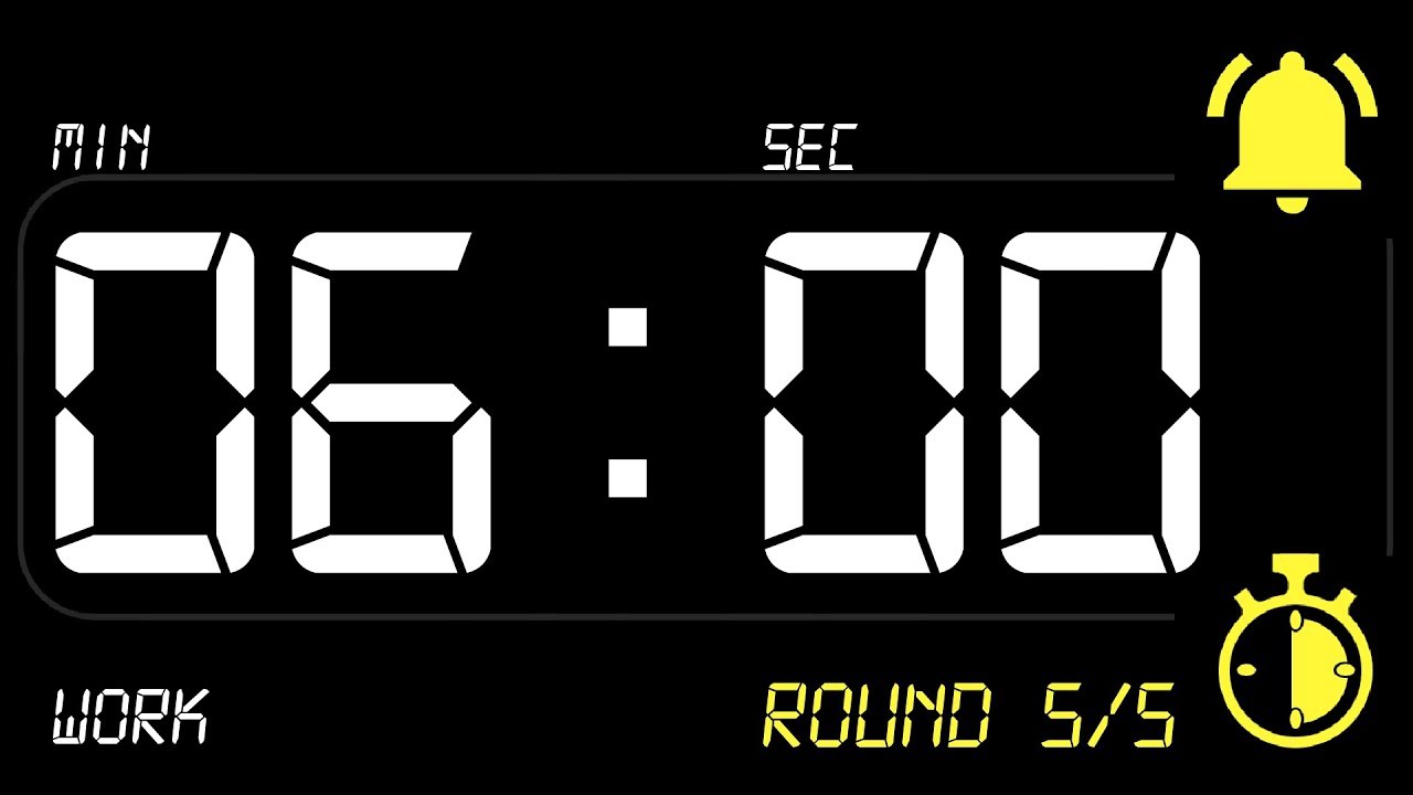⏰ INTERVAL [6x2] Timer 6 Minutes WORK / 2 Minutes REST ((BEEP)) 🔔 - Countdown with Alarm