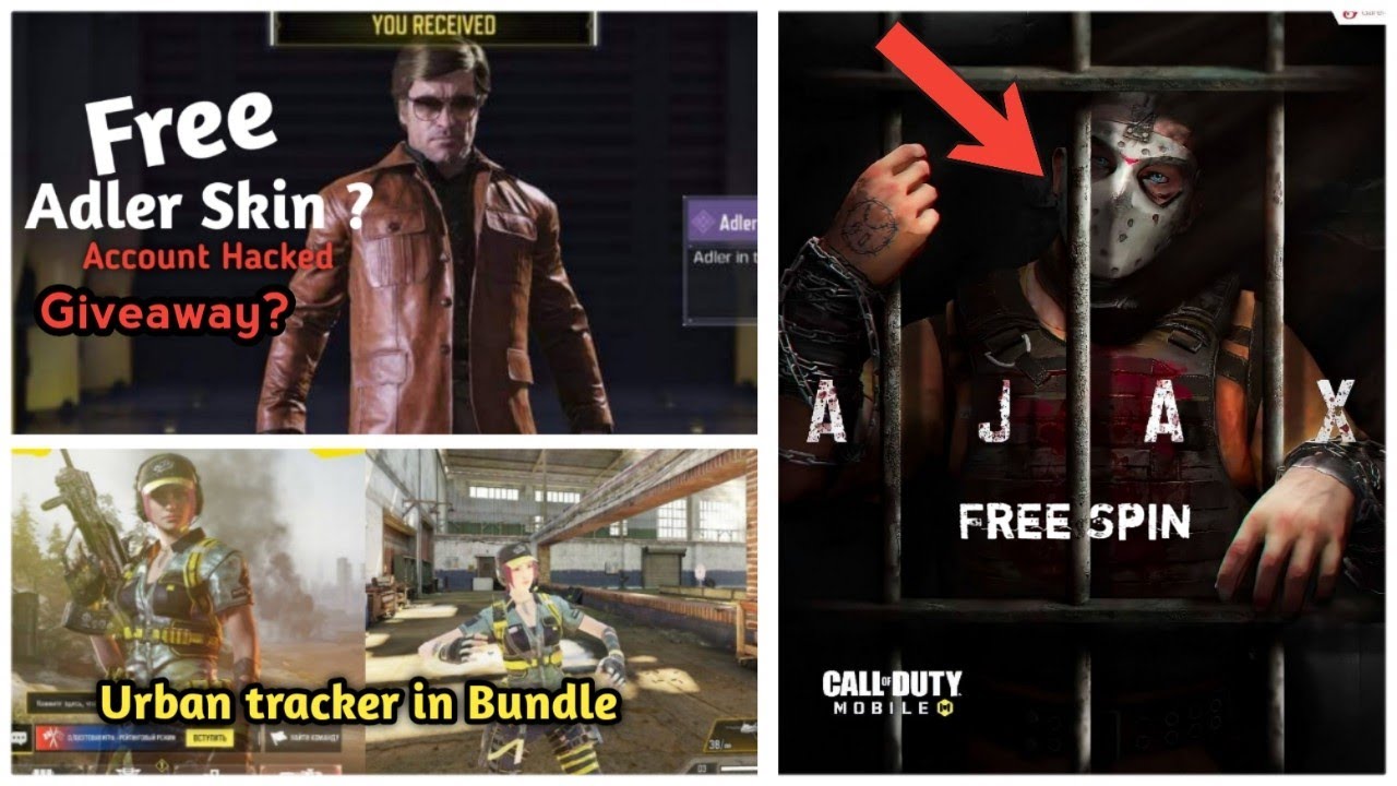 Free Lucky Draw spin New Urban tracker Bundle, Adler Free skin cod mobile