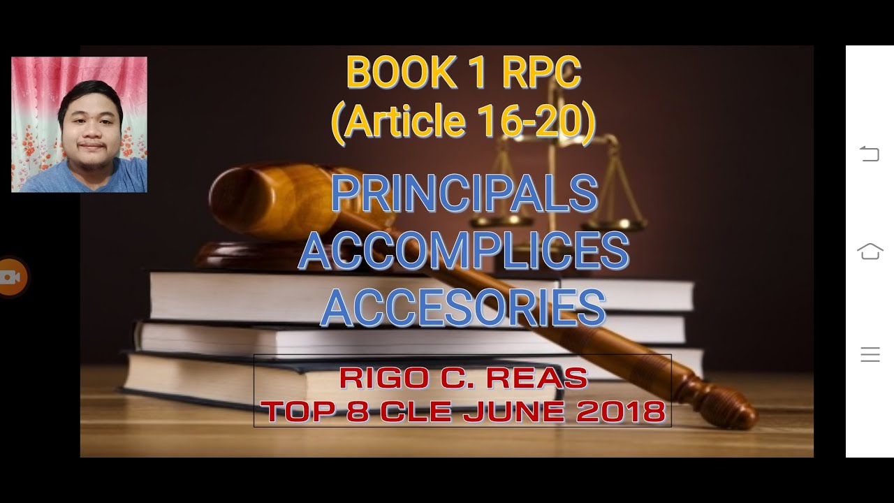 Principal Accomplice Accesory Book 1 RPC article 16-20