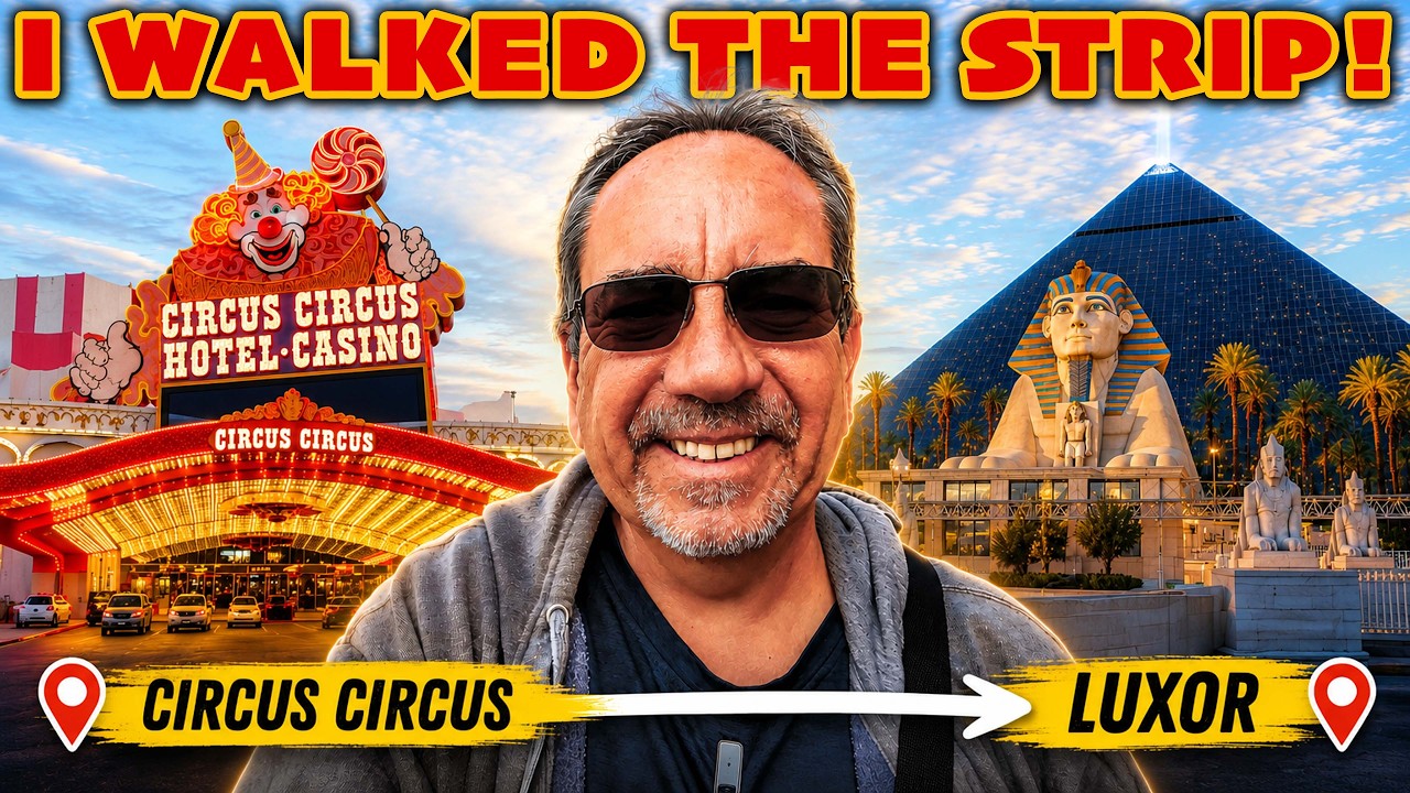 5 Hours Walking the Vegas Strip From Circus Circus to Luxor