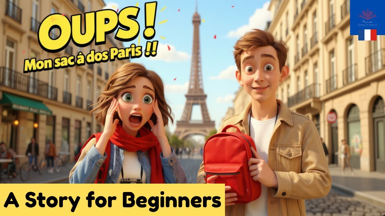 Lost Backpack in Paris 🎒| Funny French Story of Friendship & Adventure 🇫🇷| Learn French for Beginner