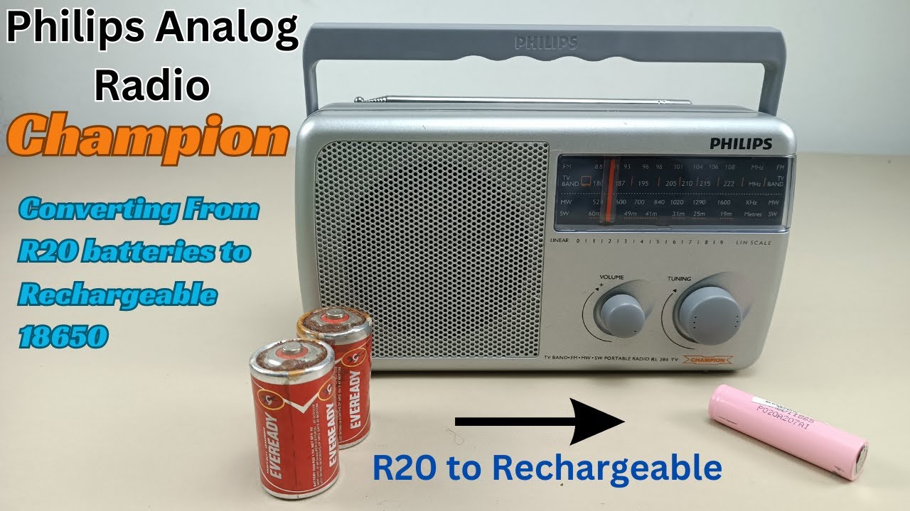 Philips 4 Band Radio Champion | Converting to Rechargeable | Bye Bye to R20 Batteries