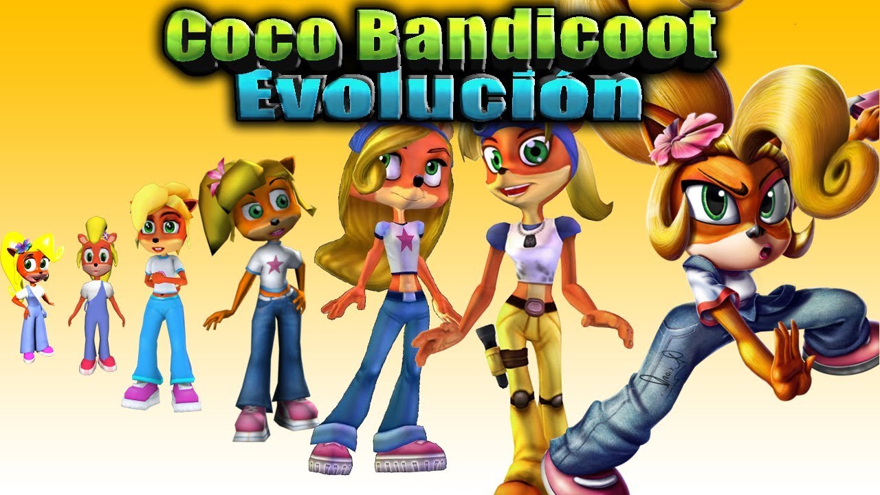 Coco Bandicoot - Evolución (Animaciones) en Juegos de Crash Bandicoot