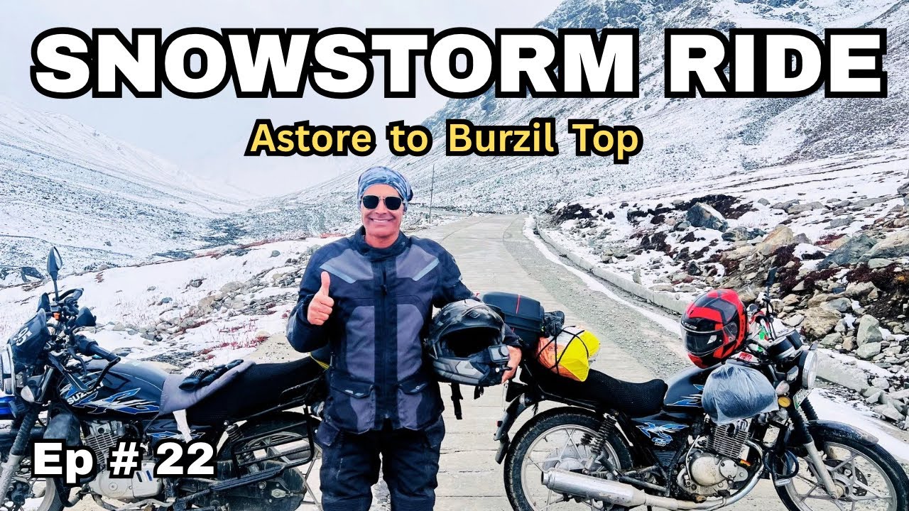 Riding Into a Snowstorm ❄️ | Astore to Burzil Top Solo Bike Adventure | Ride With Kifayat | Ep 22