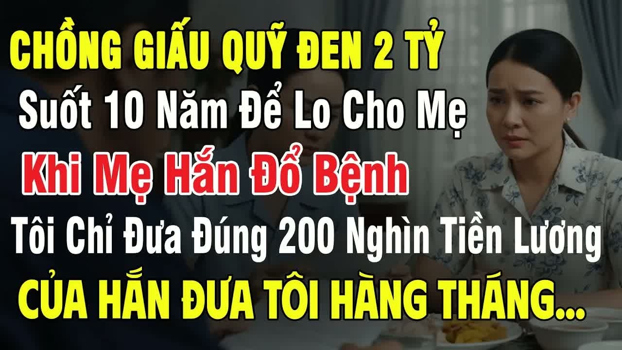 Chồng giấu quỹ tiền 2 tỷ suốt 10 năm để lo cho mẹ, khi mẹ hắn đổ bệnh, tôi chỉ đưa 200 nghìn, cảnh