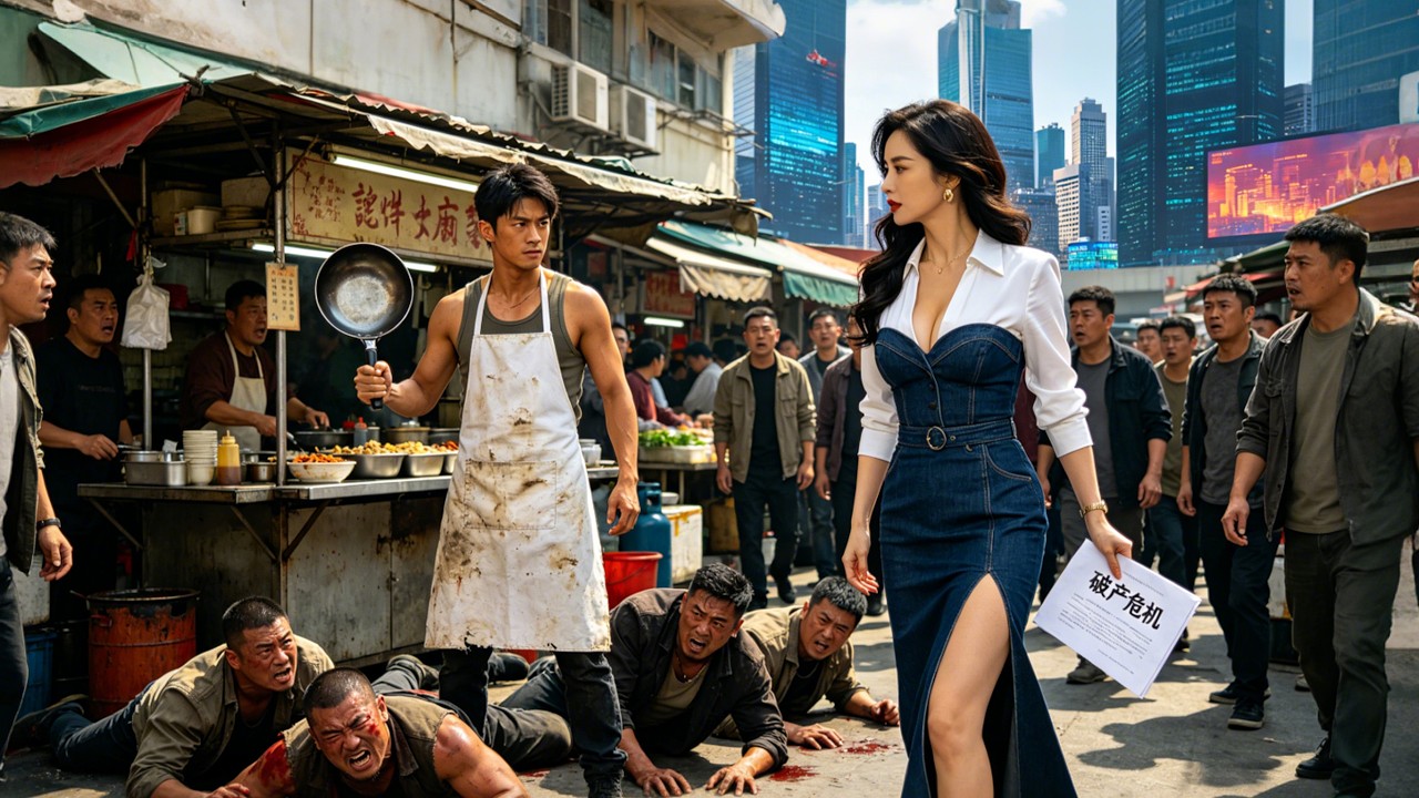 【Full】擺攤的窮小夥竟是神秘大佬，一把平底鍋拍翻惡霸，一句話救活女總裁的破產公司，美女總裁當場淪陷獻身報恩！！#短劇 #逆襲 #爽劇