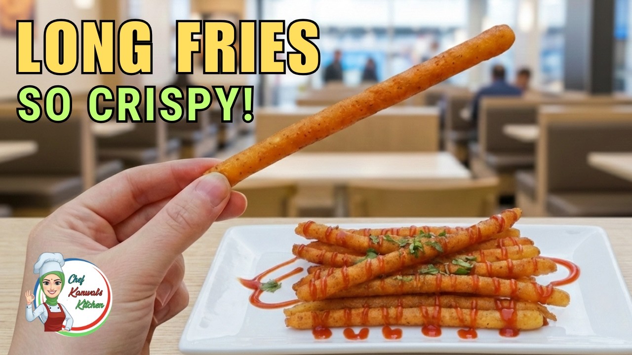 Viral Long Fries Recipe | Street Style Crispy Aloo Fries - No Oven, No Special Tool!