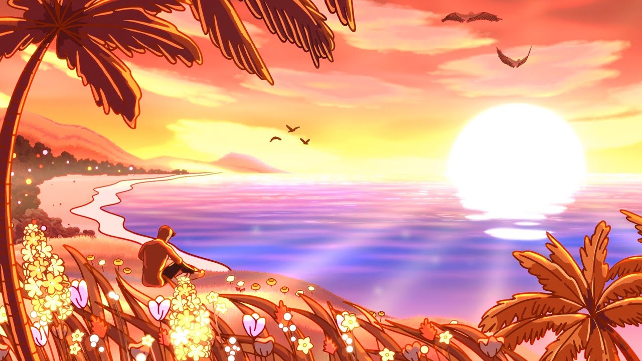 Creating a Ghibli Sunset - Relaxing Blender Art Timelapse