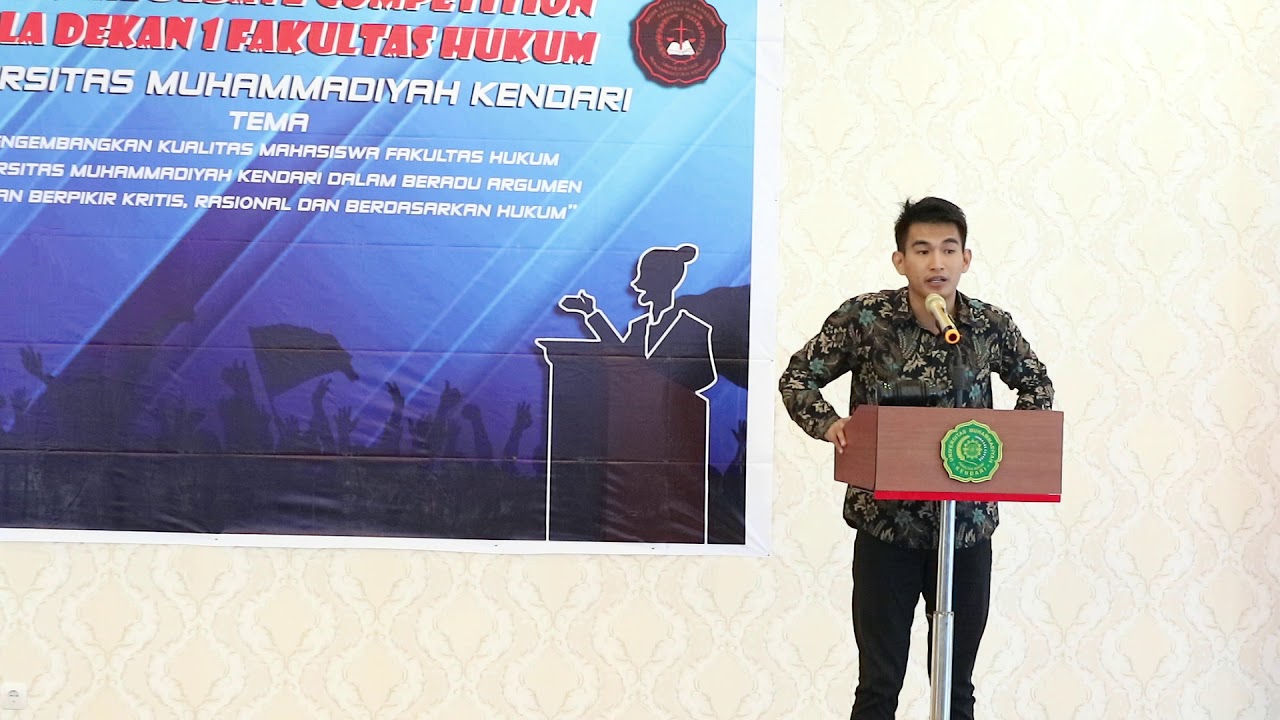 Sambutan Ketua BEM FH UMK Dalam Kegiatan Internal Debate Competition Piala Dekan I