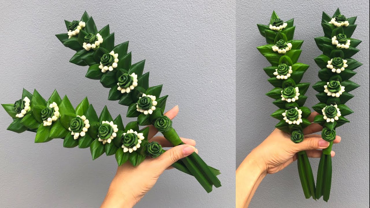 พับใบเตยดอกกุหลาบ ล้อมพุด | DIY Pandan Leaves 🌸🍀 | MeeDee DIY