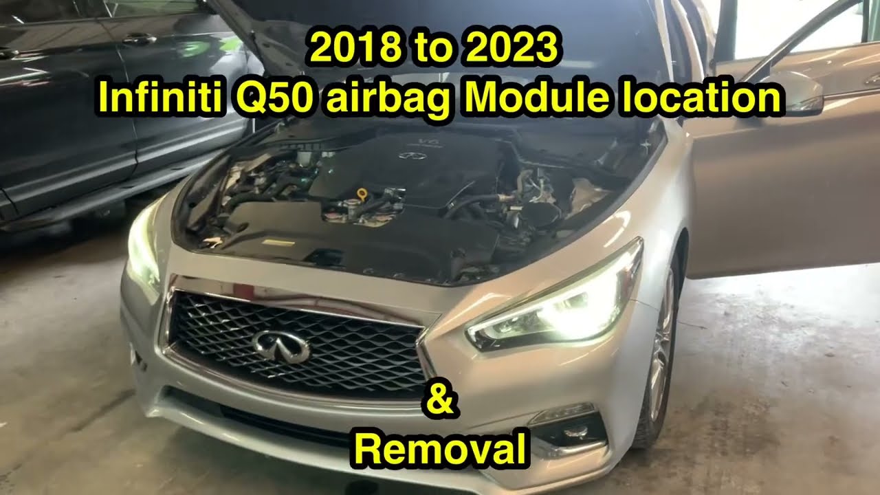 Расположение и демонтаж модуля подушки безопасности Infiniti Q50 2018-2023 годов выпуска.