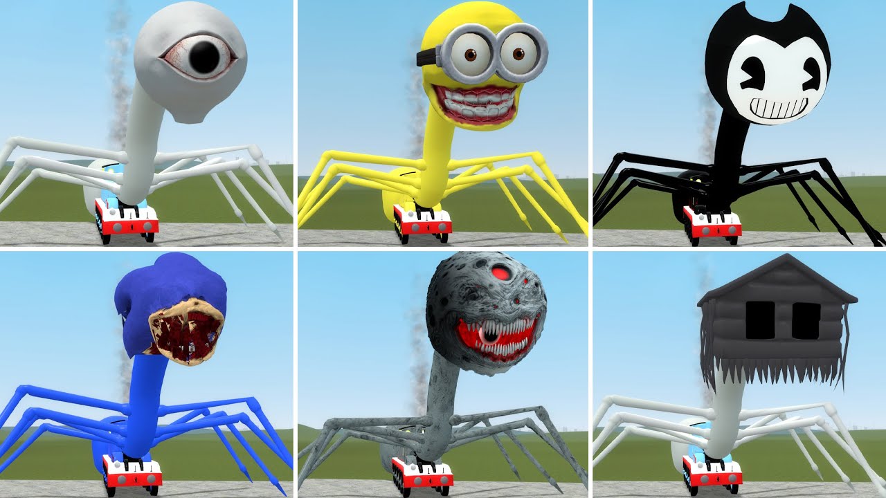 Mrs Moon Sprunki Train,Water Eye Tower Train,Minion Train Eater,House Head Train,Bendy Train