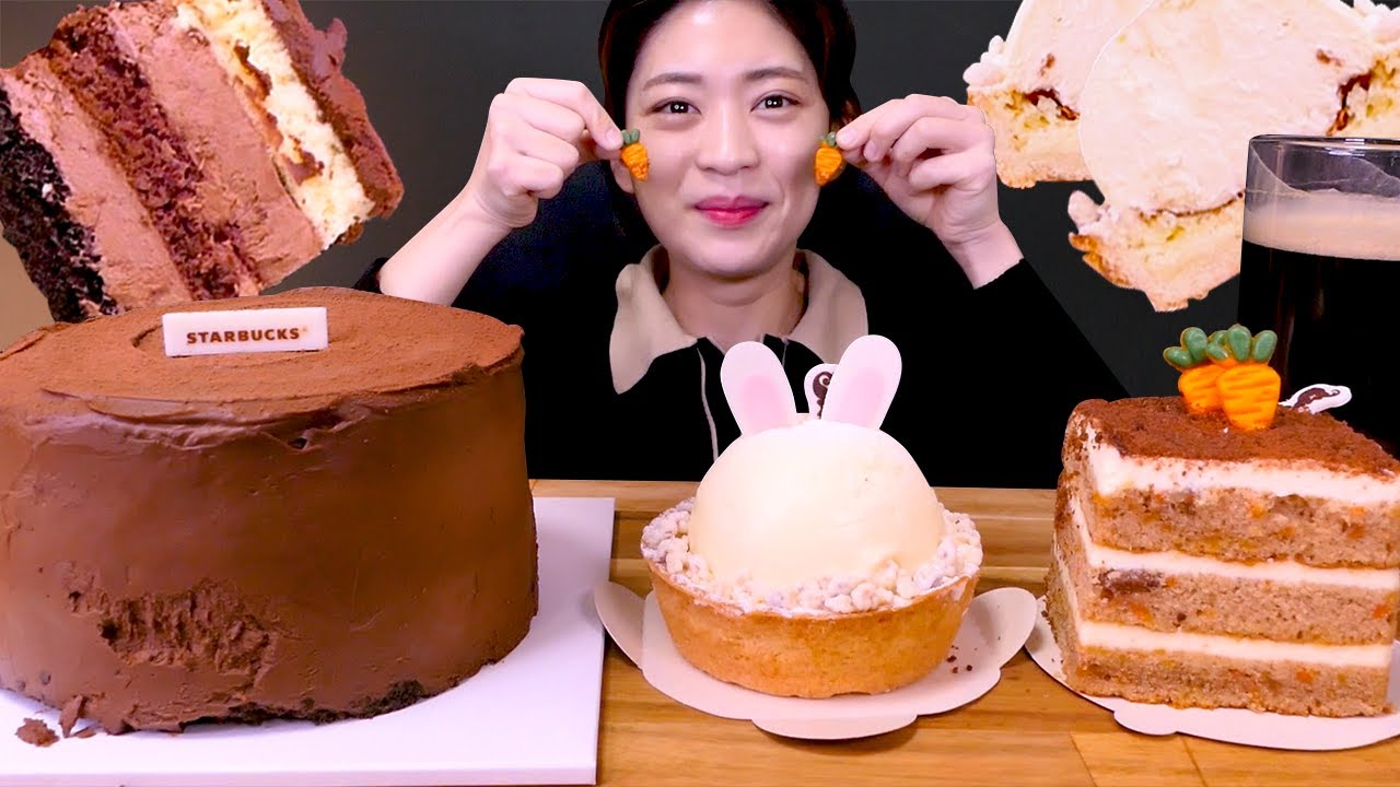 🍰Starbucks Cake😍스타벅스 신메뉴✨꾸덕꾸덕하고 촉촉한 스벅 케이크 먹방❤ [Chocolate, Cheese Tart, Carrot] Mukbang