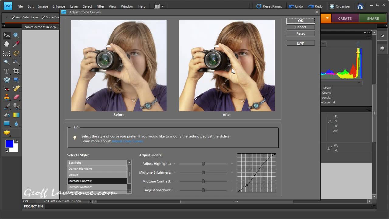 Using Curves in Photoshop Elements