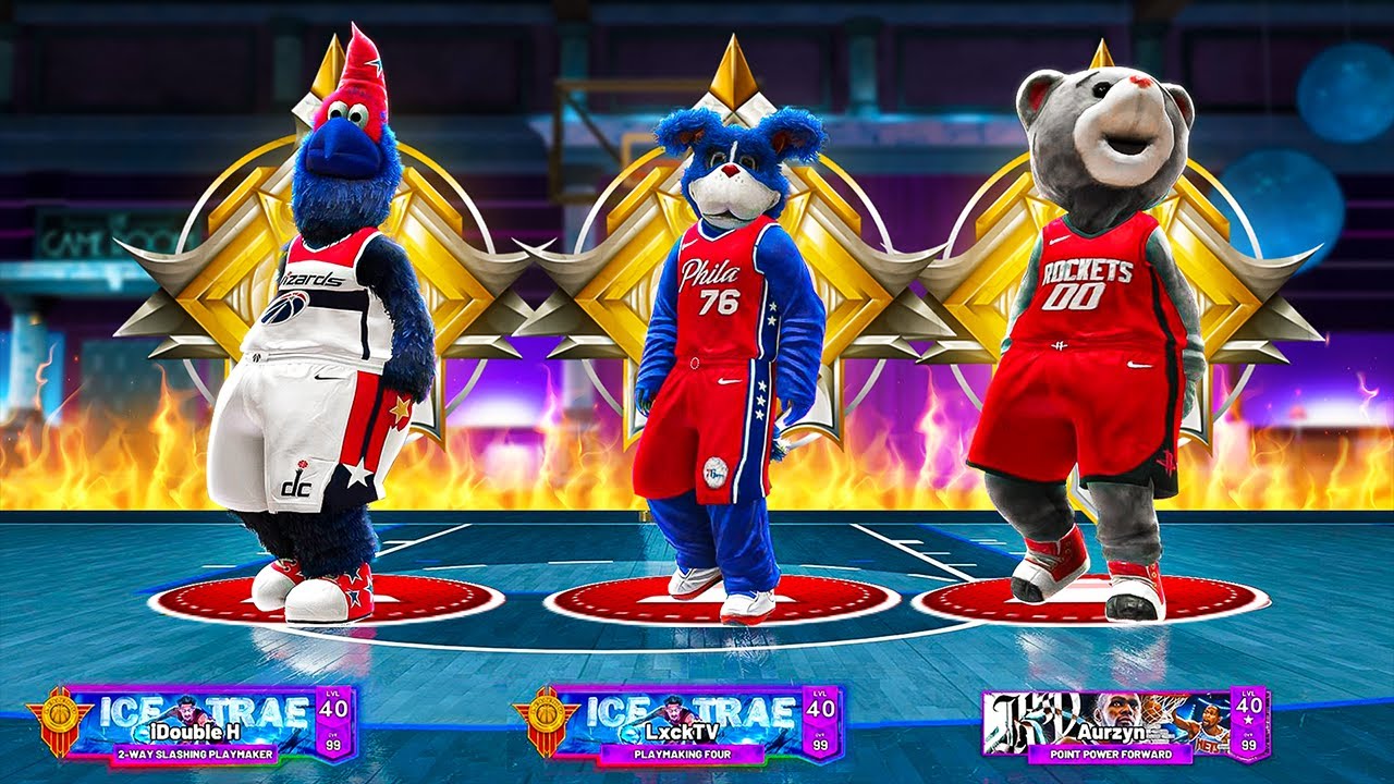 The 1ST LEGEND NBA MASCOT TRIO! Three BANNED ISO BUILDS TAKEOVER the STAGE!