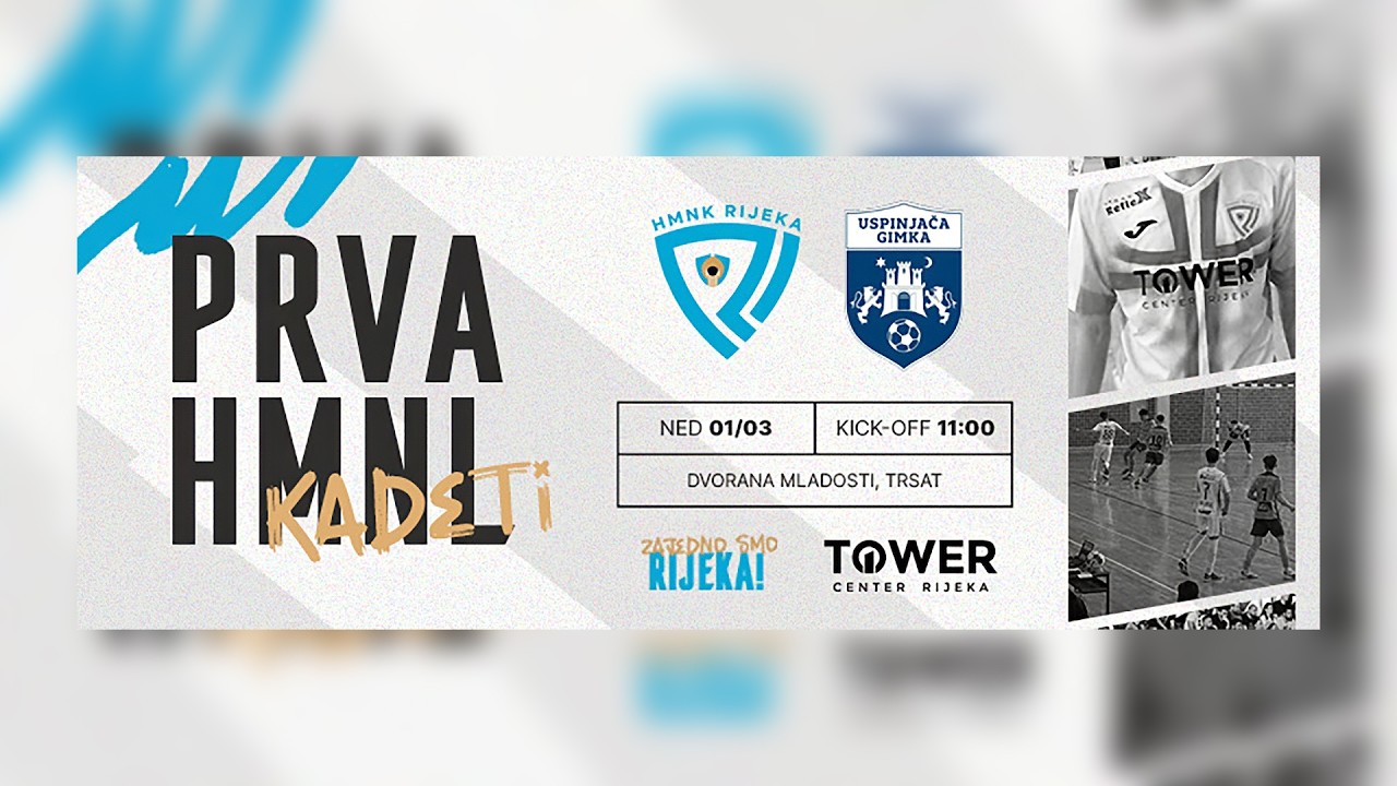 1. HMNL - KADETI /  HMNK Rijeka - MNK Uspinjača Gimka / Dvorana Mladosti Trsat, 1.3.2026. @LIVE