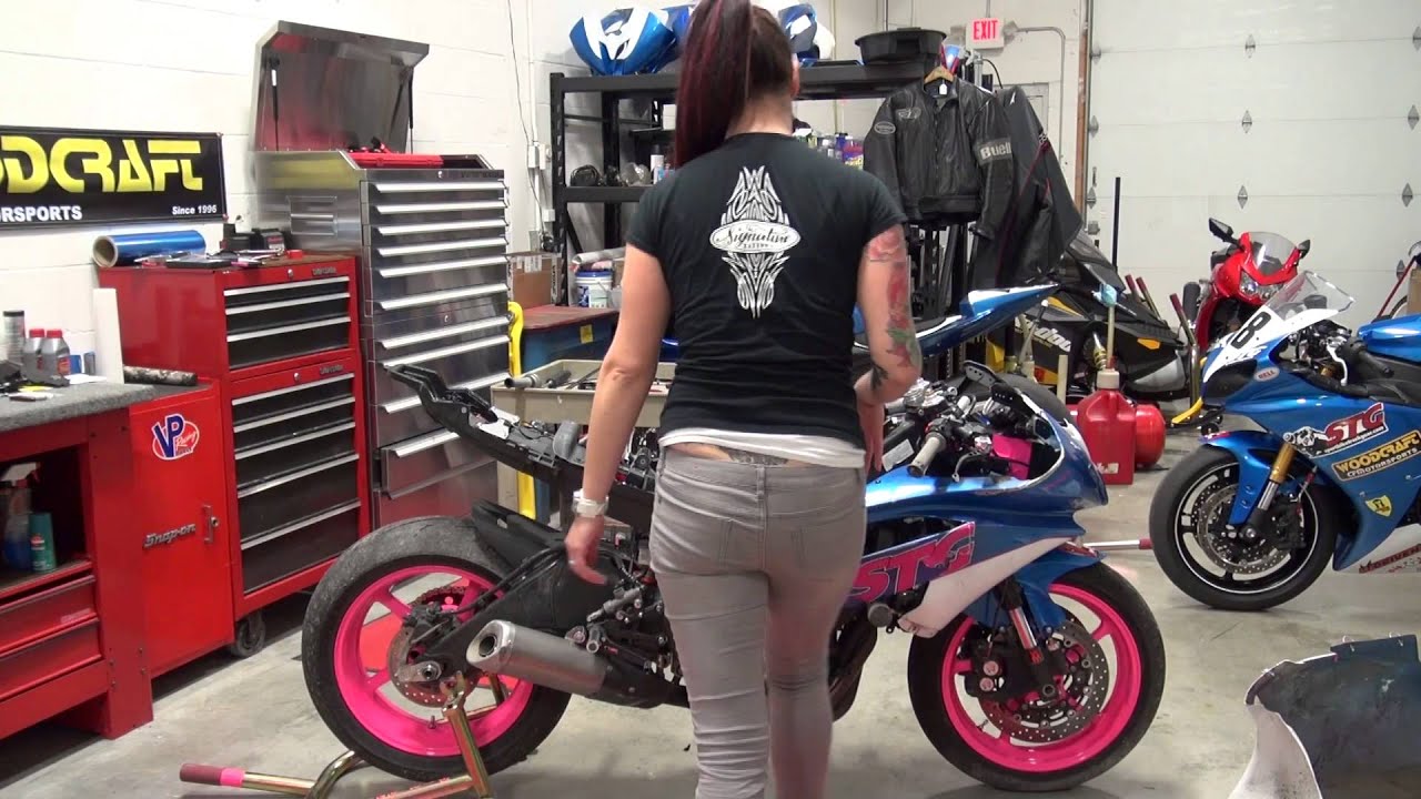 Aubrey Rebuilds Her Crashed Bike - Part 2 Race Bodywork Removal from SportbikeTrackGear.com